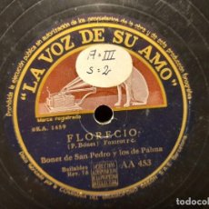Discos de pizarra: DISCO DE PIZARRA DE BONET DE SAN PEDRO Y LOS DE PALMA : LA MARGARITA + FLORECIO