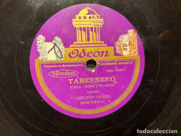 Discos de pizarra: DISCO DE PIZARRA DE CARLITOS GARDEL : TABERNERO + QUE VACHACHE - Foto 1