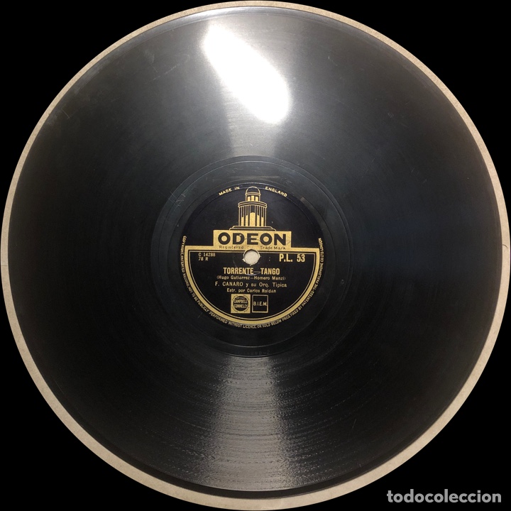 Discos de pizarra: 78 Rpm - Odeon - Francisco Canaro - A La Lima Y Al Lim&oacute;n / Torrente - Tango - Foto 4