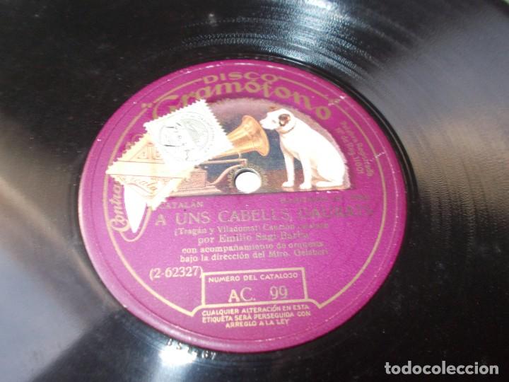 Discos de pizarra: EMILIO SAGI-BARBA Catalunya plora / A uns cabells daurats - Foto 3