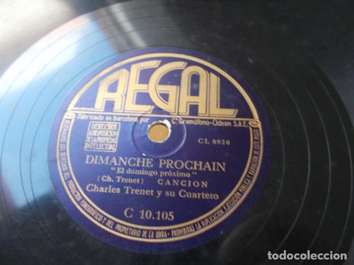 Discos de pizarra: CHARLES TRENET Y SU CUARTETO Dimanche prochain / Lame des po&egrave;tes - Foto 2