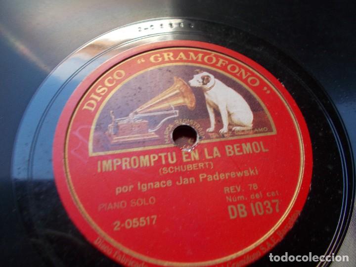 Discos de pizarra: IGNACE JAN PADEREWSKI Estudio en mi Mayor (Chopin) / Impromptu en la bemol (Schubert) - Foto 2