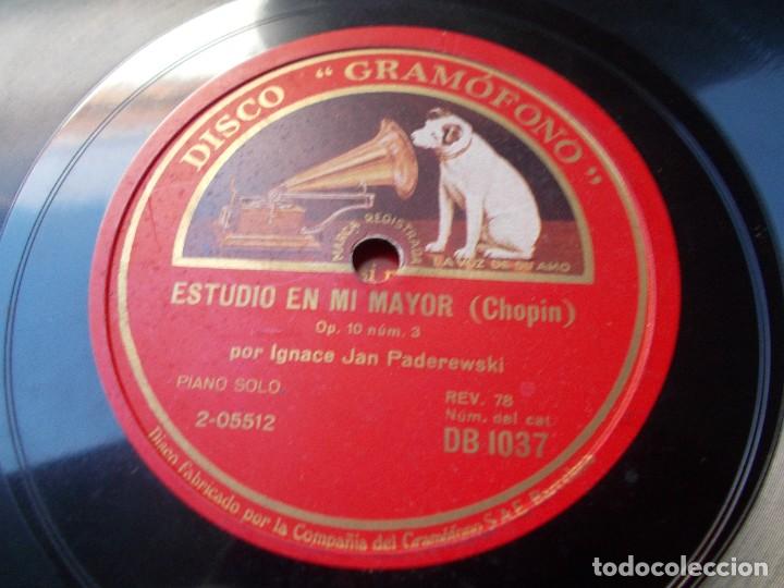 Discos de pizarra: IGNACE JAN PADEREWSKI Estudio en mi Mayor (Chopin) / Impromptu en la bemol (Schubert) - Foto 3
