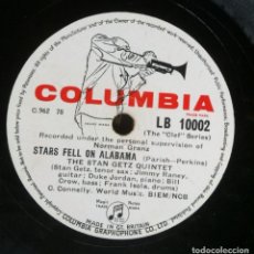 Discos de pizarra: STAN GETZ QUINTET - THE WAY YOU LOOK / STARS FELL ON ALABAMA - DISCO PIZARRA UK 10 - COLUMBIA