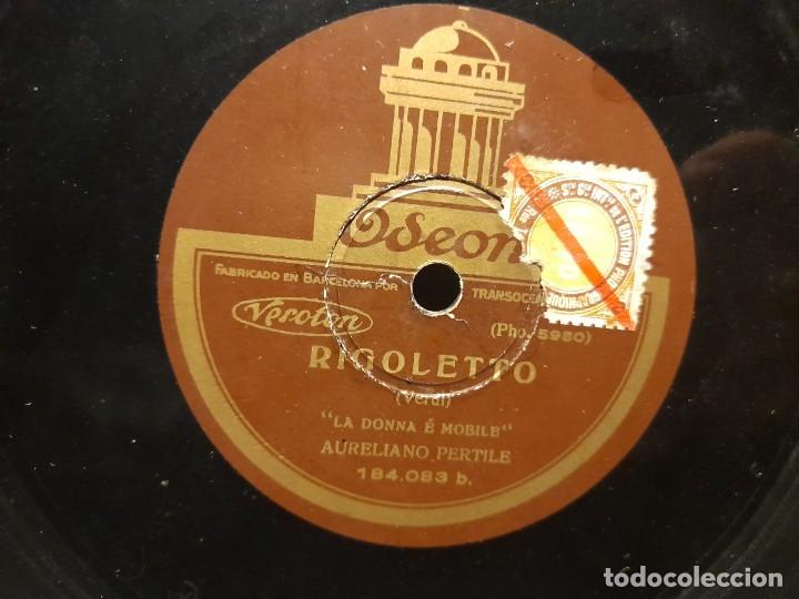 Discos de pizarra: DISCO DE PIZARRA DE AURELIANO PERTILE : RIGOLETTO ( VERDI LA DONNA E MOBILE ) - Foto 1