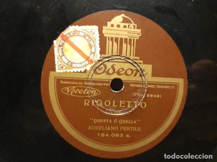 Discos de pizarra: DISCO DE PIZARRA DE AURELIANO PERTILE : RIGOLETTO ( VERDI LA DONNA E MOBILE ) - Foto 2