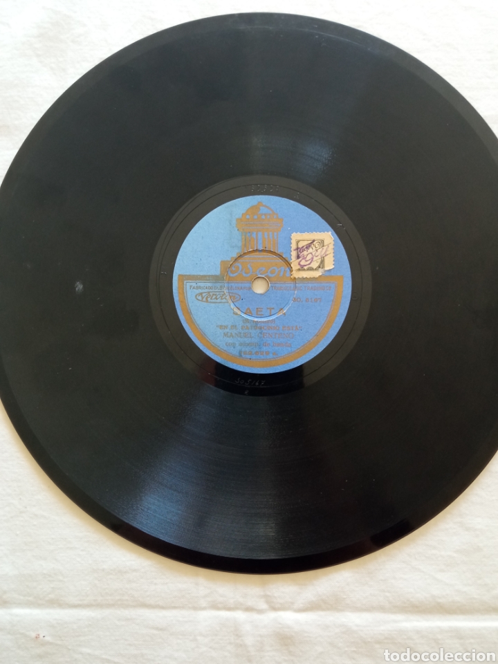 Discos de pizarra: Disco flamenco de pizarra de Manuel Centeno - Foto 4