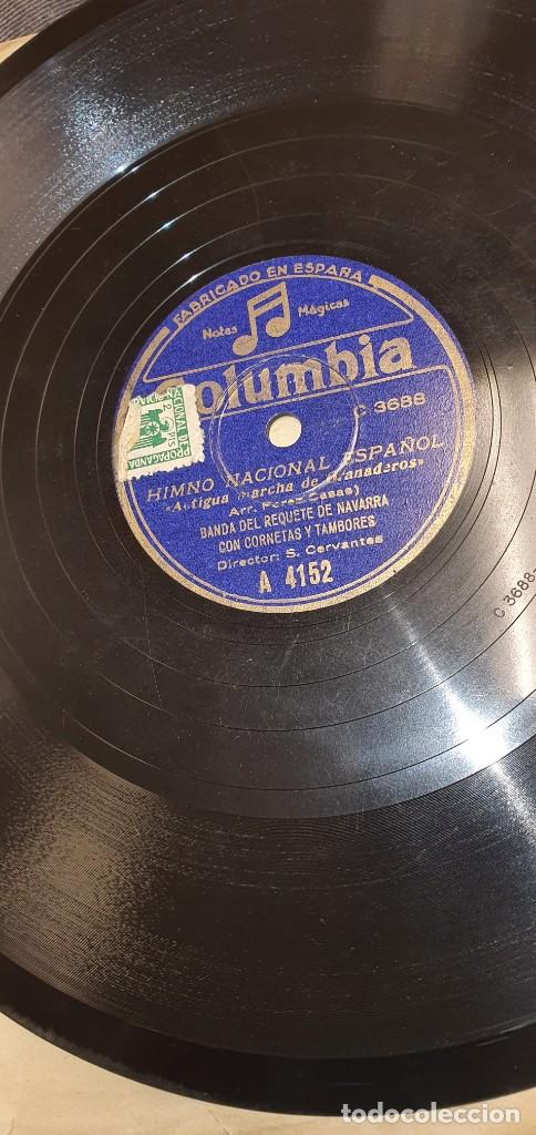 Discos de pizarra: DISCO 78 RPM - GRAMÓFONO - BANDA DEL REQUETÉ DE NAVARRA - HIMNO NACIONAL ESPAÑOL LA RÁPIDA - PIZARRA - Foto 2 - 310758408
