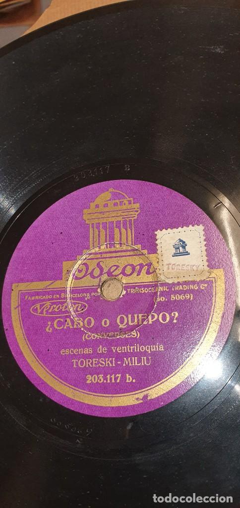 Discos de pizarra: DISCO 78 RPM - GRAMÓFONO - TORESKY - ¿CABO O QUEPO? / CHINITA POR COMPASIÓN - VENTRILOQUÍA - PIZARRA - Foto 1 - 310804593