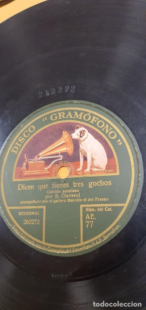 DISCO 78 RPM - GRAMÓFONO - CLAVEROL & MARCELO EL DEL FRESNO / ÁNGEL GONZÁLEZ - ASTURIAS - PIZARRA (Música - Discos - Pizarra - Otros estilos)