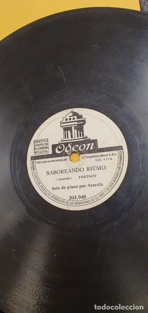 Discos de pizarra: DISCO 78 RPM - GRAMÓFONO - AZAROLA - SOLO DE PIANO - TRÉMOLO / SABOREANDO RITMO - ODEON - PIZARRA - Foto 2 - 311559138
