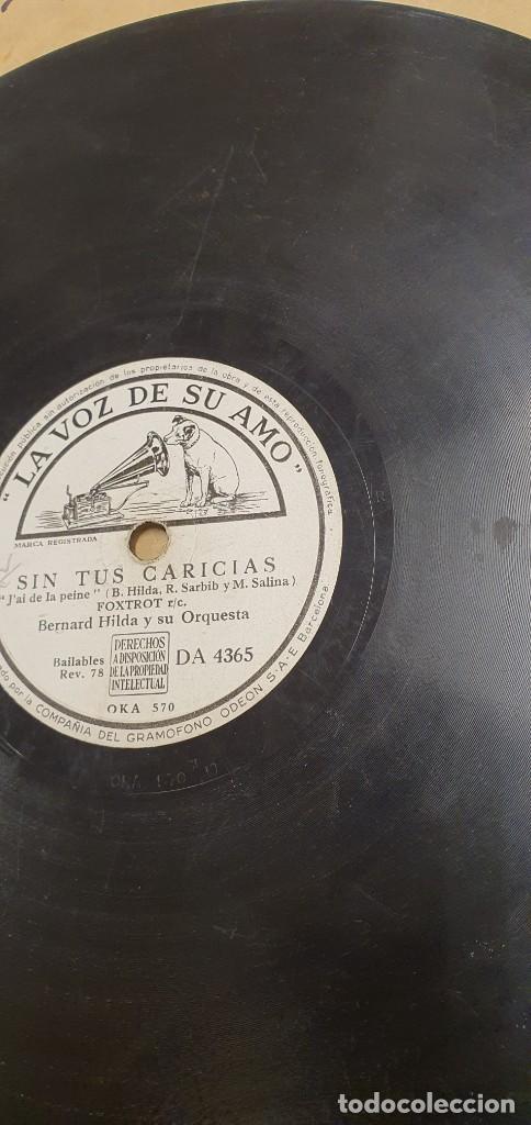 Discos de pizarra: DISCO 78 RPM - GRAMÓFONO - BERNARD HILDA - SIN TUS CARICIAS / EL ROMANCE DE PARÍS - LVSA - PIZARRA - Foto 2 - 311559383