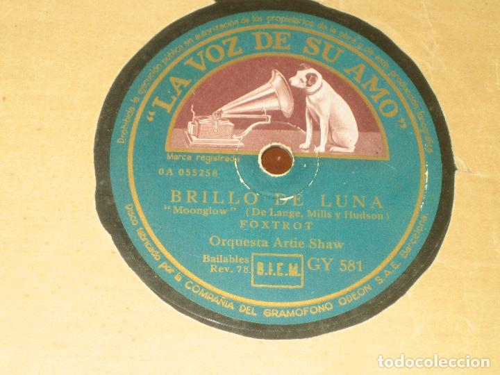 Discos de pizarra: ARTIE SHAW - BRILLO DE LUNA - MI CIELO AZUL - Foto 1