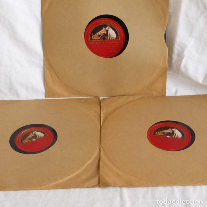 Discos de pizarra: 3 discos de pizarra, cuarteto fa mayor, cuarteto de cuerda, Beethoven, Flonzaley - Foto 1