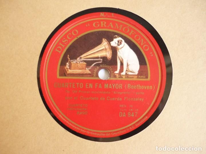 Discos de pizarra: 3 discos de pizarra, cuarteto fa mayor, cuarteto de cuerda, Beethoven, Flonzaley - Foto 2