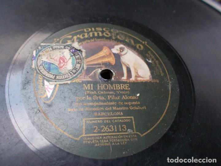 Discos de pizarra: PILAR ALONSO Mi hombre / Fox -Trot de la sombrilla - Foto 2
