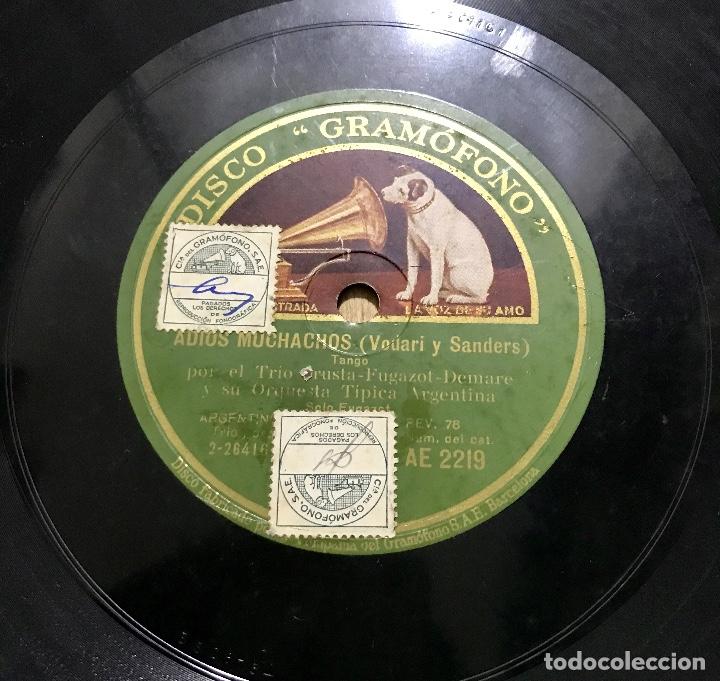 Discos de pizarra: DISCO PIZARRA GRAMOFONO. ADIOS MUCHACHOS.(TANGO) CHARAMUSCA (VALS) - Foto 2