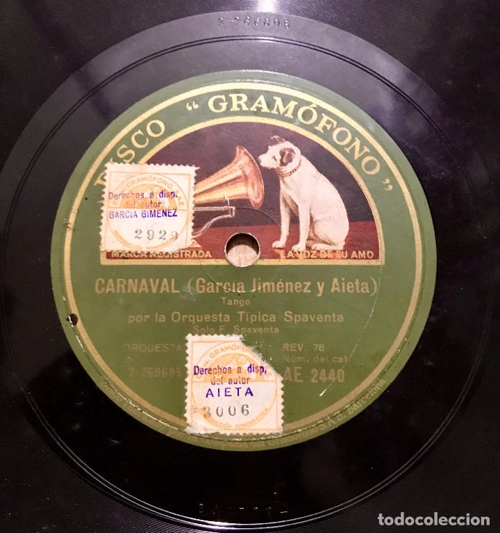Discos de pizarra: DISCO PIZARRA GRAMOFONO. QUE-VA-CHA-CHA (TANGO) - CARNAVAL (TANGO) - Foto 2
