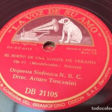 Discos de pizarra: DISCO DE PIZARRA - EL SUEÑO DE UNA NOCHE DE VERANO - OCTETO EN MI BEMOL. Lote 314404548
