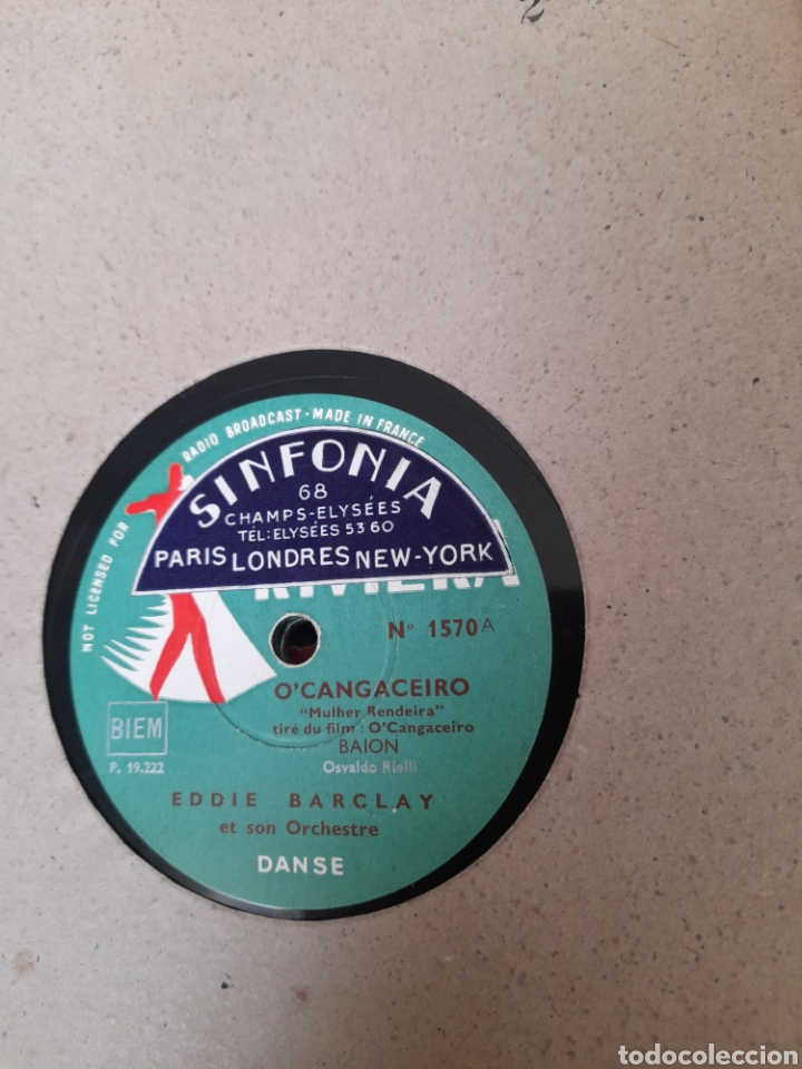 Discos de pizarra: Lote de 7 antiguos discos de pizarra, - Foto 3