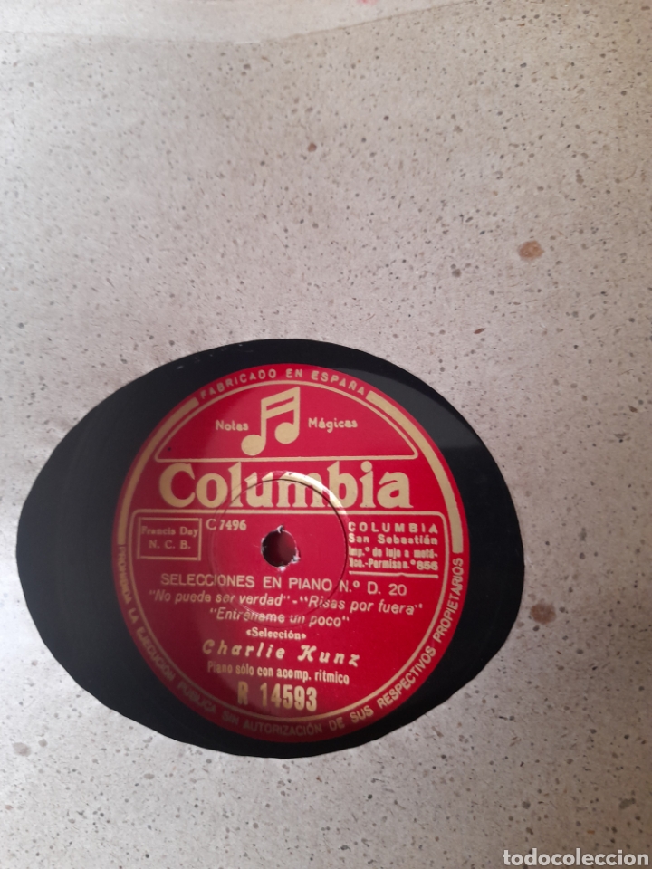 Discos de pizarra: Lote de 7 antiguos discos de pizarra, - Foto 10