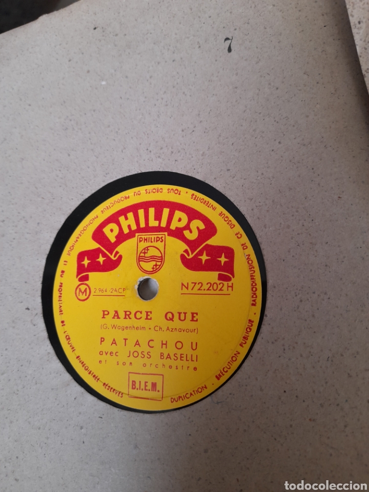 Discos de pizarra: Lote de 7 antiguos discos de pizarra, - Foto 13