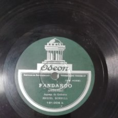 Discos de pizarra: ANTIGUO DISCO DE PIZARRA- ANGELILLO- FANDANGO Y VERDIALES DE BREVA-ODEON 181.005- CON MIGUEL BURRUL. Lote 321552868