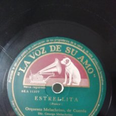 Discos de pizarra: ANTIGUO DISCO DE PIZARRA- LA VOZ DE SU AMO-ORQUESTA MELACHRINO- EL RELICARIO/ESTRELLITA-GY860-78 RPM. Lote 322200128