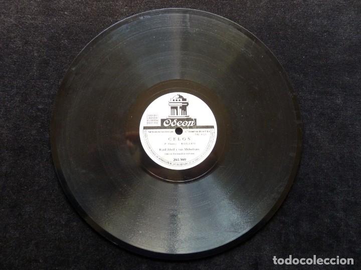 Discos de pizarra: RA&Uacute;L ABRIL Y SUS MELODIANS. CELOS. SOMBRA DE REBECA. ODEON 203909 - Foto 2