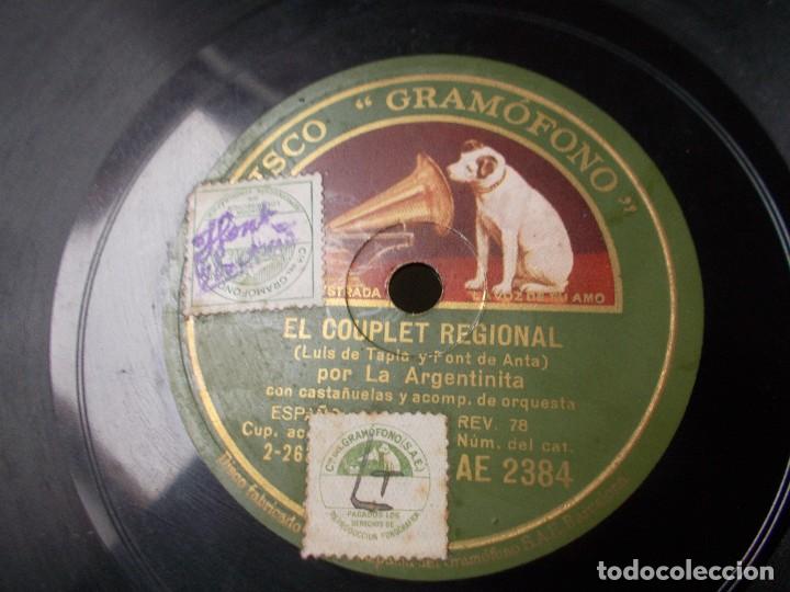 Discos de pizarra: LA ARGENTINITA Mi viaje / El couplet regional - Foto 3