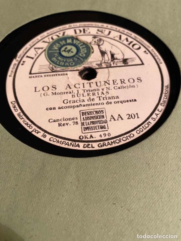Discos de pizarra: GRACIA DE TRIANA MI COMPA&Ntilde;ERA LOS ACITUNEROS - Foto 1