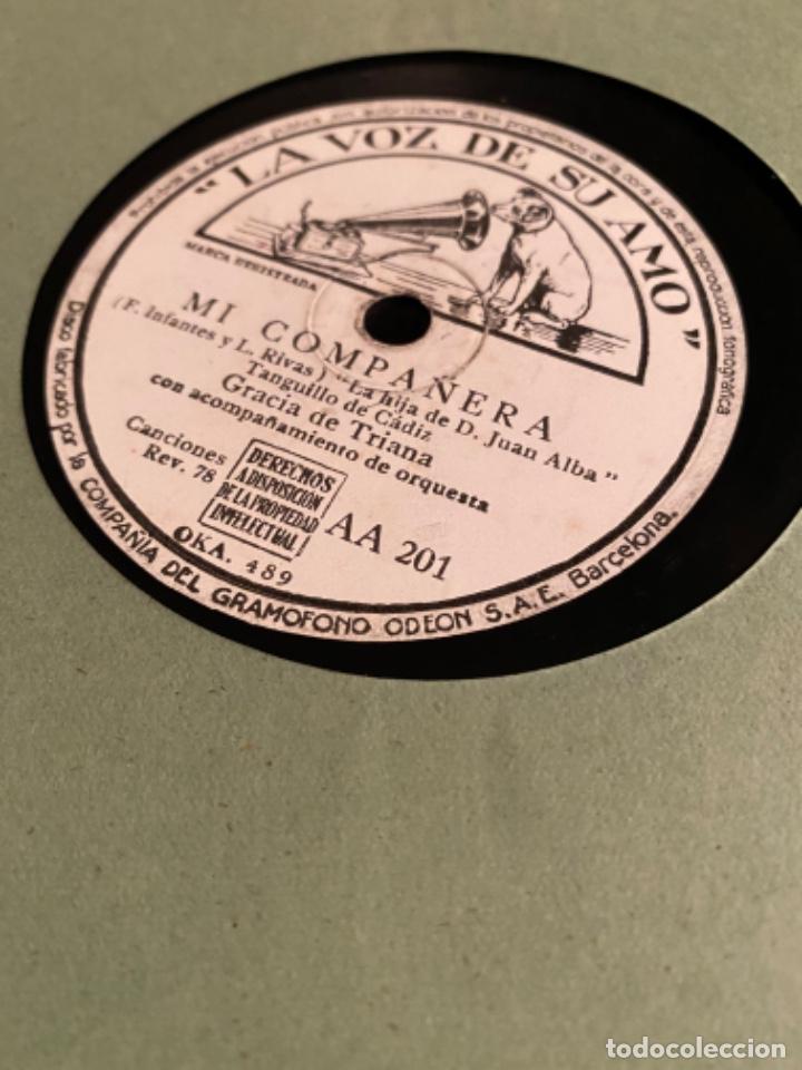 Discos de pizarra: GRACIA DE TRIANA MI COMPA&Ntilde;ERA LOS ACITUNEROS - Foto 2