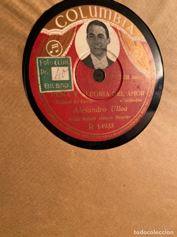 Discos de pizarra: ALEJANDRO ULLOA PENA Y ALEGRIA EN EL AMOR - Foto 1