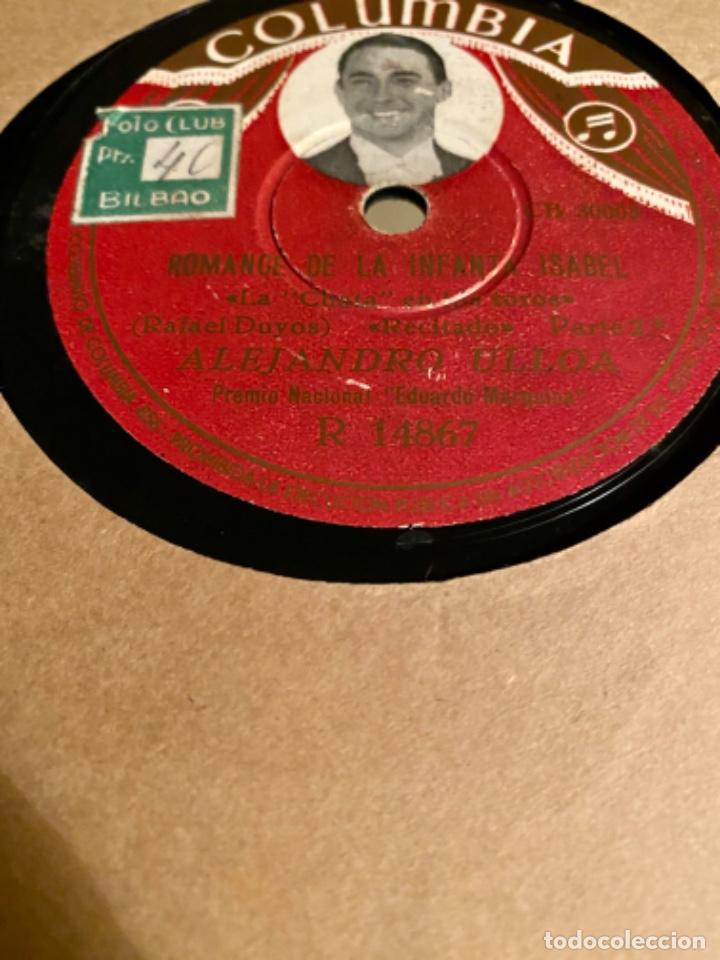 Discos de pizarra: ALEJANDRO ULLOA ROMANCE DE LA INFANTA ISABEL - Foto 1