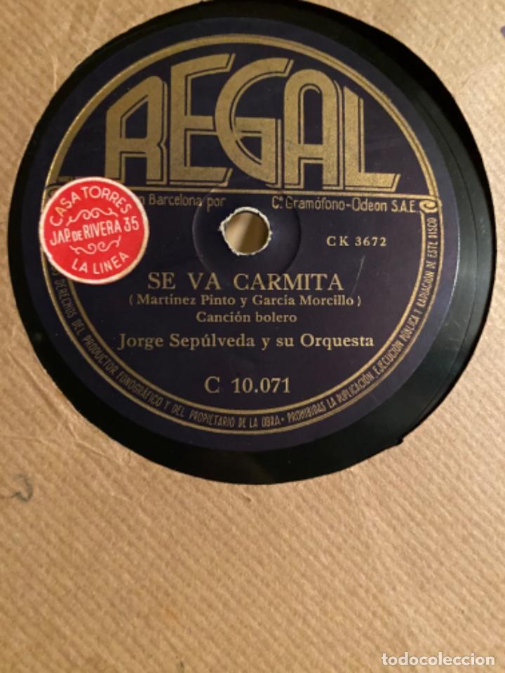 Discos de pizarra: JORGE SEPULVEDA SE VA CARMITA PECADO - Foto 2