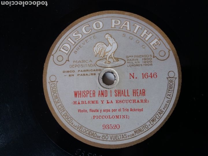 Discos de pizarra: DISCO PHATE. H&Aacute;BLAME Y LA ESCUCHAR&Eacute;. TR&Iacute;O ACKROYD. - Foto 2