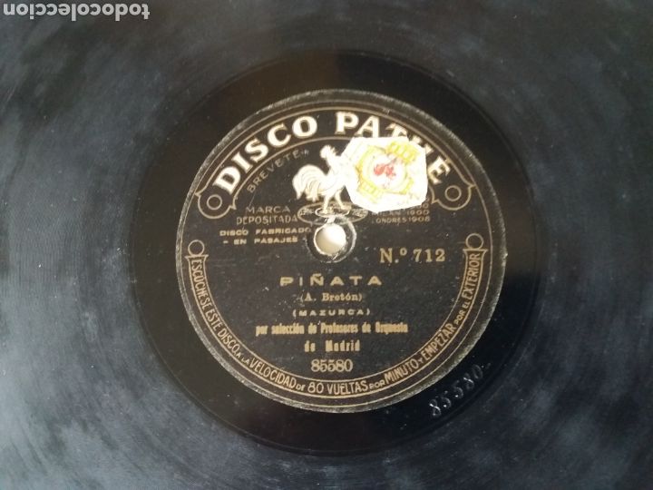 Discos de pizarra: DISCO PHATE. SERPENTINA. MAZURCA. ORQUESTA DE MADRID. - Foto 2