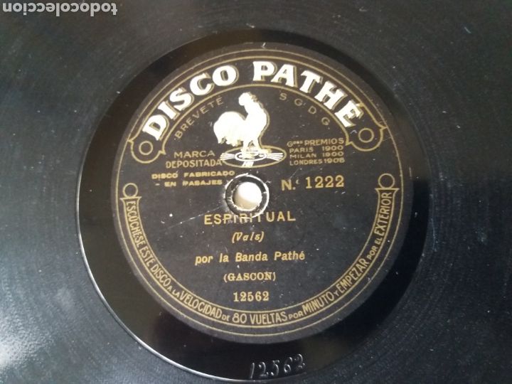 Discos de pizarra: DISCO PHATE. ESPIRITUAL/BLANCO Y NEGRO. VALE. BANDA PATHE. - Foto 2