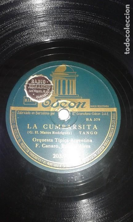 Discos de pizarra: ANTIGUO DISCO DE PIZARRA - ODEON - Foto 1