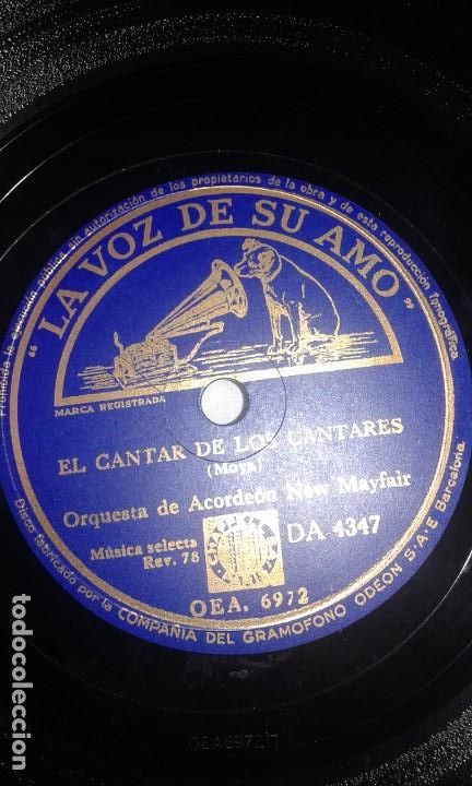 Discos de pizarra: ANTIGUO DISCO DE PIZARRA - LA VOZ DE SU AMO - Foto 3