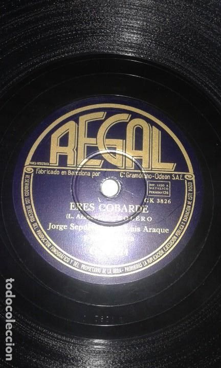 Discos de pizarra: ANTIGUO DISCO DE PIZARRA - REGAL- JORGE SEPULVEDA - Foto 3