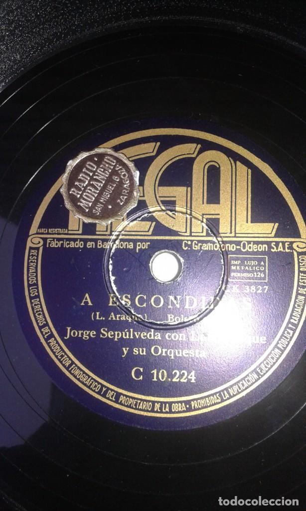 Discos de pizarra: ANTIGUO DISCO DE PIZARRA - REGAL- JORGE SEPULVEDA - Foto 1