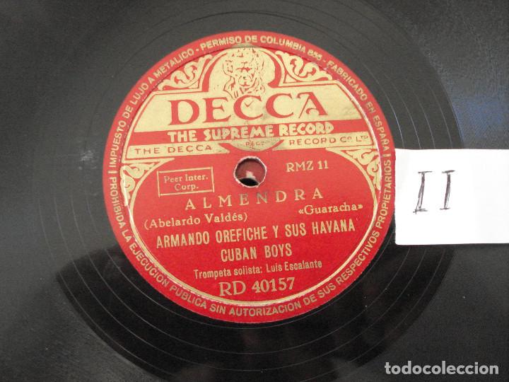 Discos de pizarra: DISCO DE PIZARRA ARMANDO OREFICHE RUMBA BLANCA / ALMENDRA - Foto 1