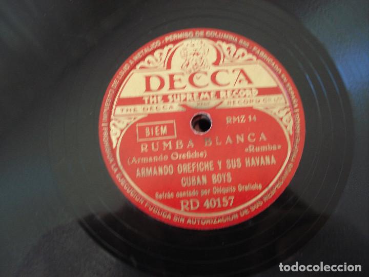 Discos de pizarra: DISCO DE PIZARRA ARMANDO OREFICHE RUMBA BLANCA / ALMENDRA - Foto 2