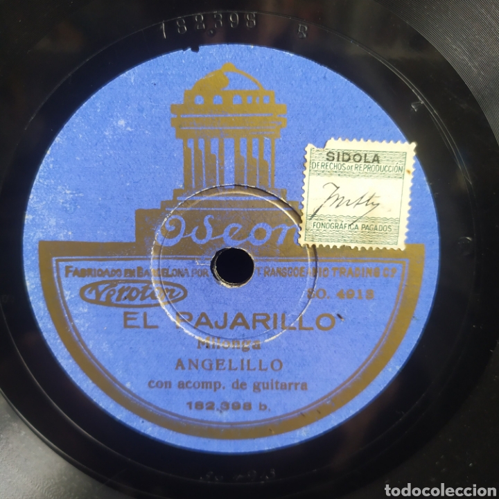 Discos de pizarra: Angelillo &lrm;&ndash; Taranta De La Sierra / El Pajarillo - Foto 2