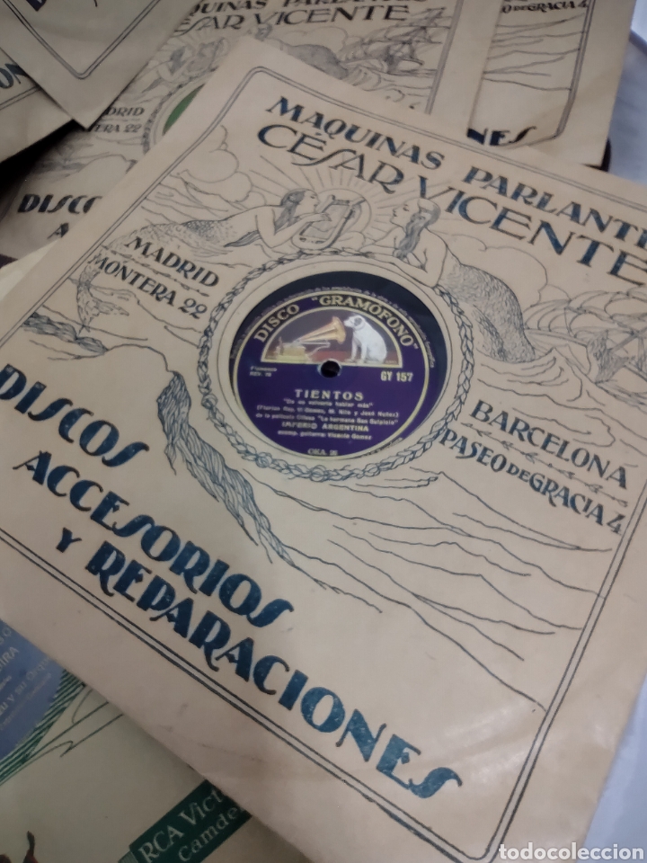 Discos de pizarra: Gran lote de discos de pizarra. Imperio Argentina - Foto 18
