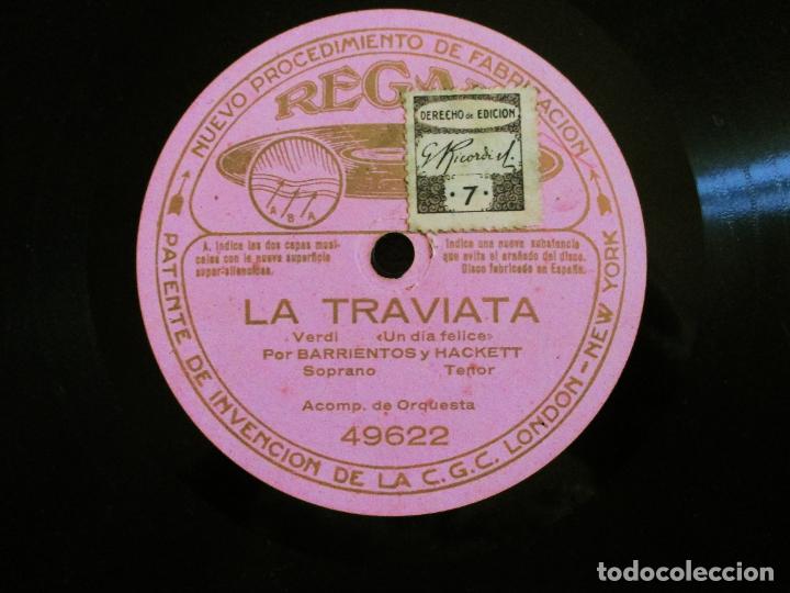 Discos de pizarra: MAR&Iacute;A BARRIENTOS Y C. HACKETT. LA TRAVIATA. VERDI. - Foto 1