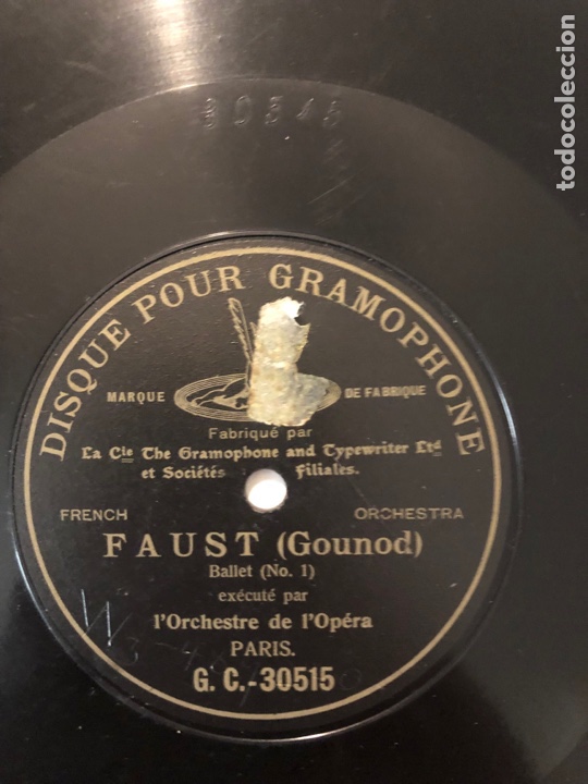 Discos de pizarra: Disco pizarra Faust de Gounod.Orquesta de la &oacute;pera de paris - Foto 1