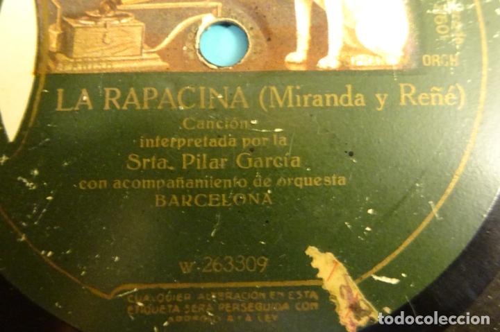 Discos de pizarra: SRTA. PILAR GARC&Iacute;A. ORQUESTA BARCELONA. LA RAPACINA / MALAGUE&Ntilde;AS - Foto 2