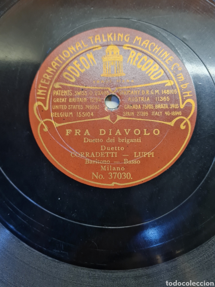 Discos de pizarra: FRA DIAVOLO disco de piedra antiguo - Foto 2